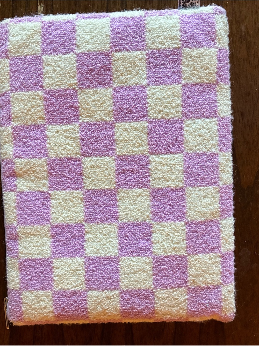Checkerboard lap top case - Purple & Cream